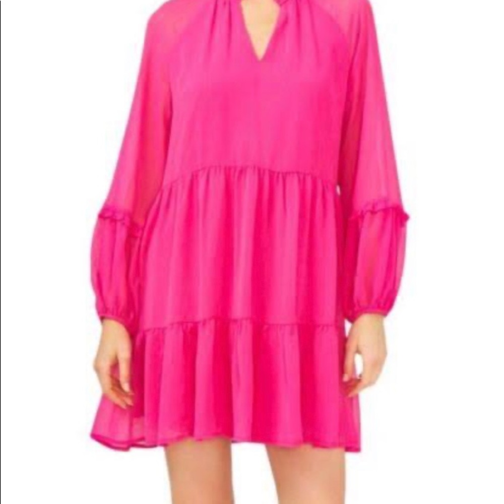 NWT Vince Camuto Midi Fully Lined Tiered Dress - Arresting Orchid - xsmall